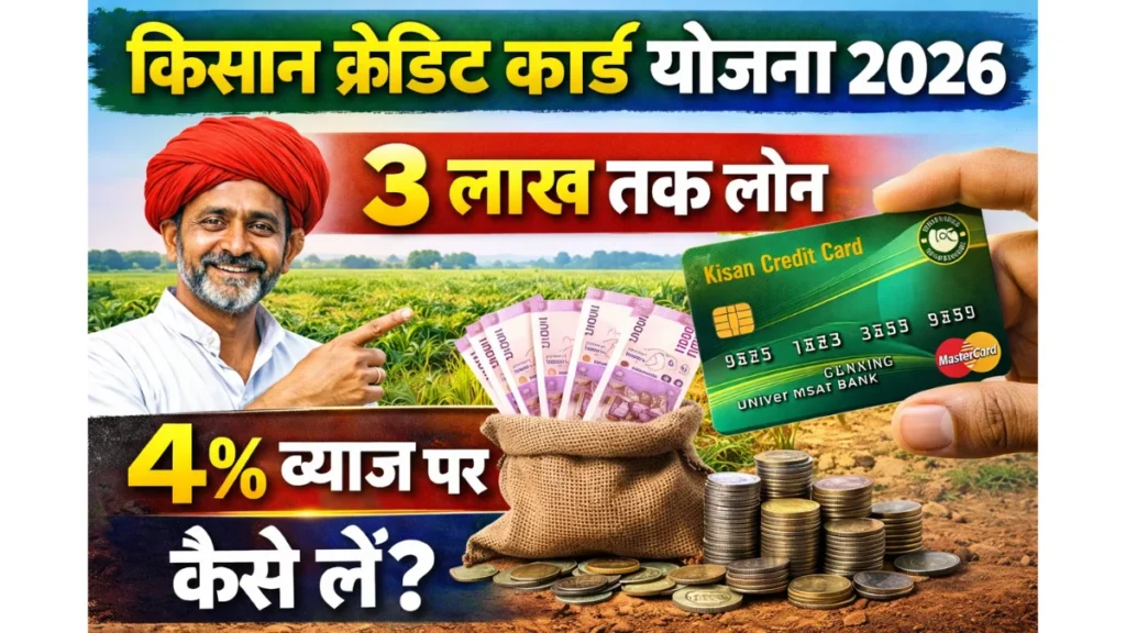 Kisan Credit Card Yojana 2026 – 3 Lakh Tak Loan 4% Byaj Par Kaise Le