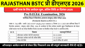 Rajasthan BSTC Pre Deled 2026