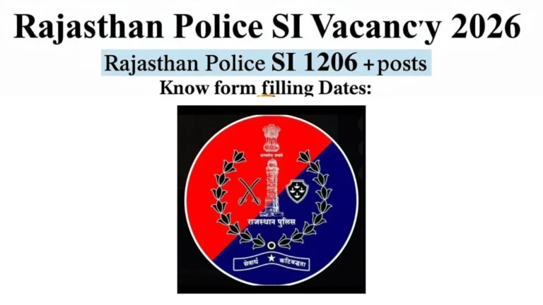 Rajasthan Police SI Vacancy 2026