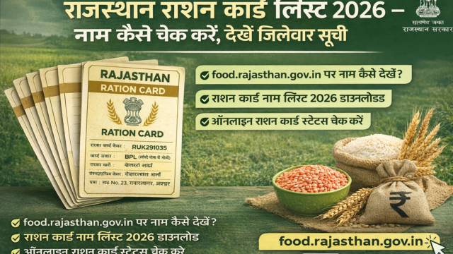 जिलेवार राशन कार्ड लिस्ट राजस्थान 2026: नाम चेक करें