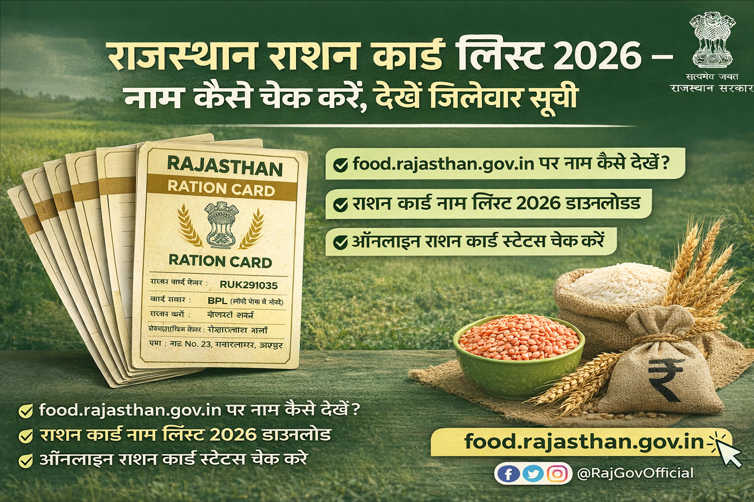 राजस्थान राशन कार्ड लिस्ट 2026