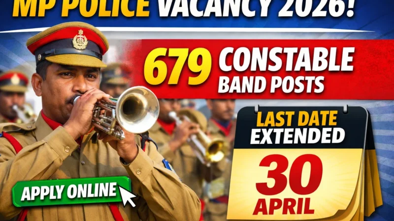 MP Police Vacancy 2026: 679 Constable Band Posts, Last Date Extended to 30 April – Apply Online Now