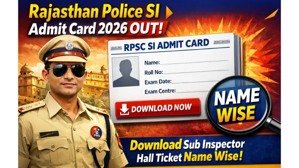Rajasthan Police SI Admit Card 2026
