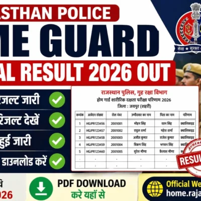 Rajasthan Police Home Guard Physical Result 2026 Out: Check Name Wise Result, Merit List & District Wise PDF
