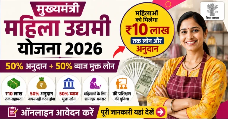 मुख्यमंत्री महिला उद्यमी योजना 2026