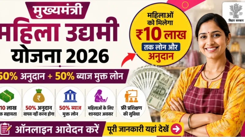 मुख्यमंत्री महिला उद्यमी योजना 2026