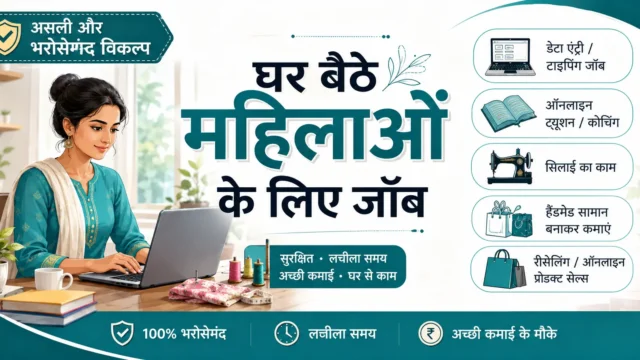 घर बैठे महिलाओं के लिए जॉब: भरोसेमंद विकल्प, स्किल, कमाई और शुरुआत की पूरी गाइड