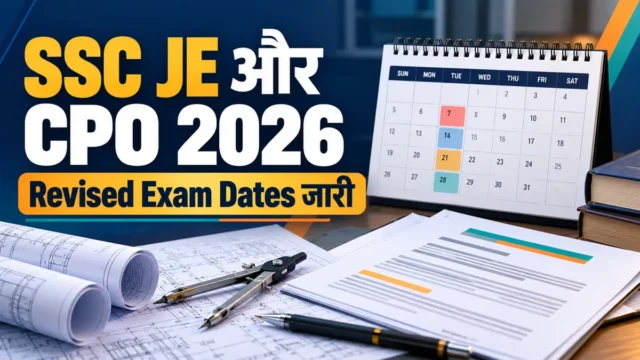 SSC JE और CPO 2026 की revised exam dates